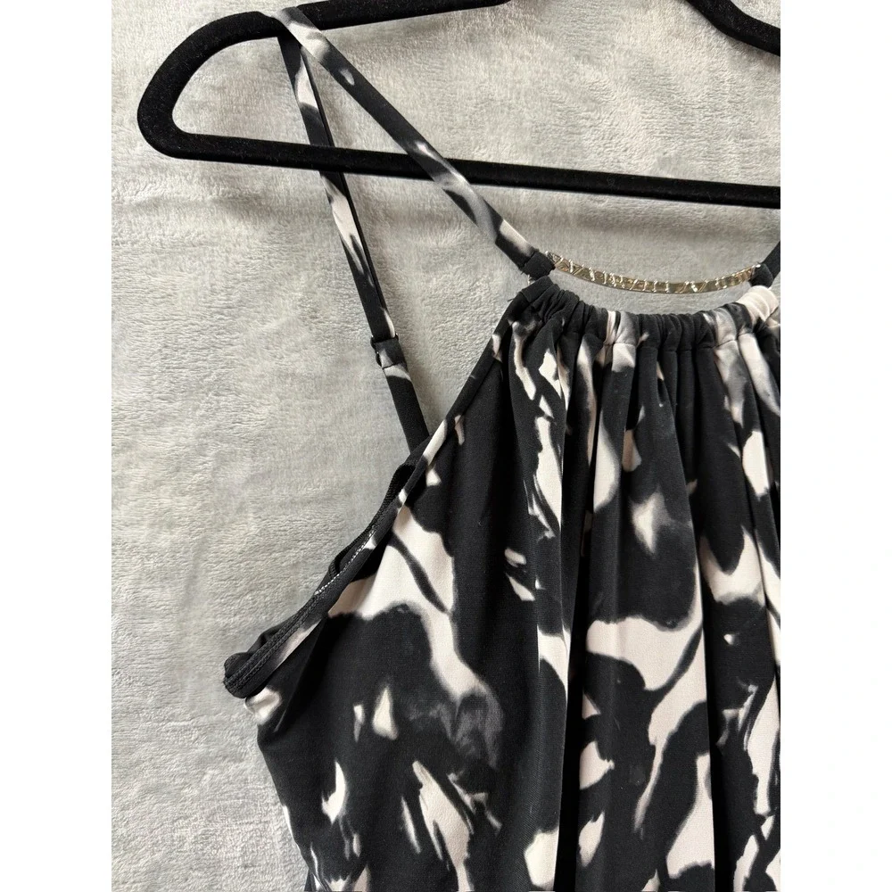 Magicsuit Women Black White Abstract Print Halter Swimsuit dress Sz 14 $186